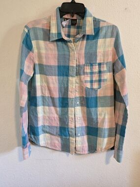 Vintage Rusty Y2K Plaid Button Front Shirt Women’s Small Surf Skate Style